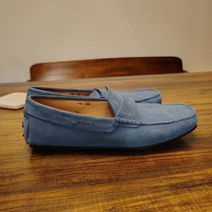 Tod’s Men’s Light Blue Suede Driving Loafers Moccasins Gommino Made in Italy 9